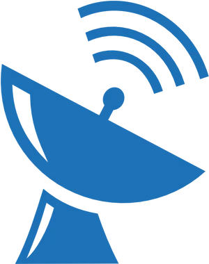 Satellite Dish Icon Blue Background