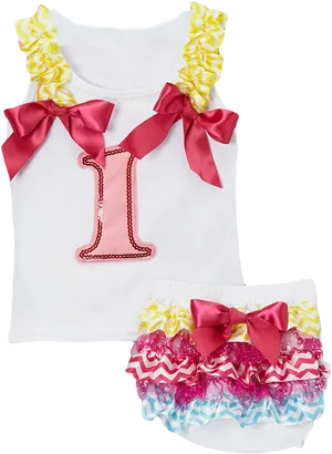 Satin Bow Baby Outfit PNG image