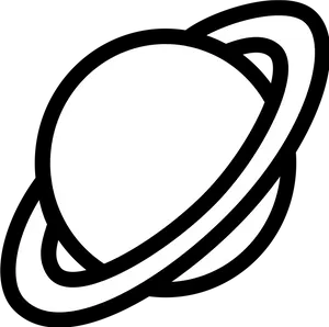 Saturn Icon Blackand White PNG image