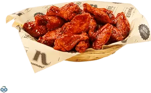 Saucy Chicken Wingsin Basket PNG image