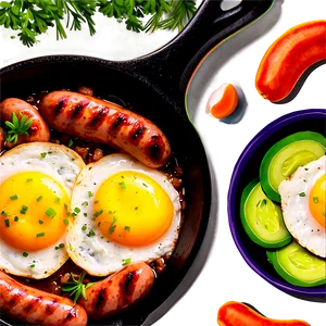 Sausage And Eggs Skillet PNG 05212024