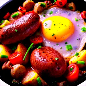 Sausage And Eggs Skillet PNG 05212024