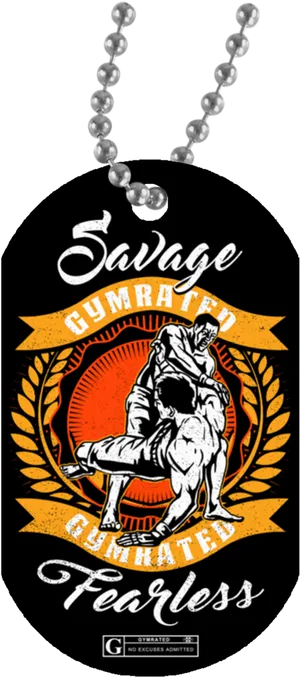 Savage Gumrated Dog Tag Design PNG