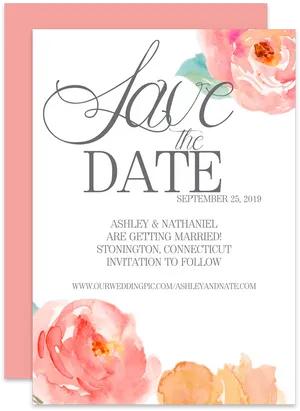 Save The Date_ Ashley And Nathaniel_ Wedding Announcement PNG image