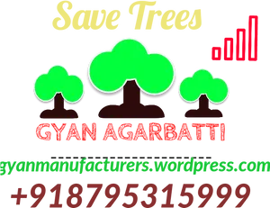 Save Trees Gyan Agarbatti Advert PNG image