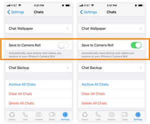 Saveto Camera Roll Setting Comparison PNG image