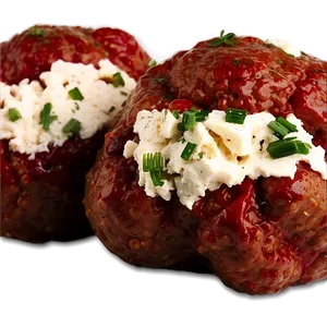 Savory Meatballswith Sauceand Cheese PNG