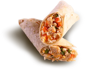 Savory Stuffed Burrito Cut Open