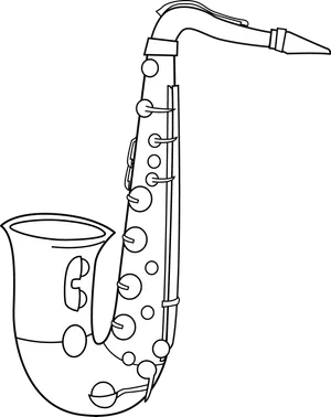 Saxophone Line Art Illustration PNG