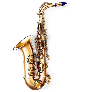 Saxophone On Musical Score Png 05252024 PNG image