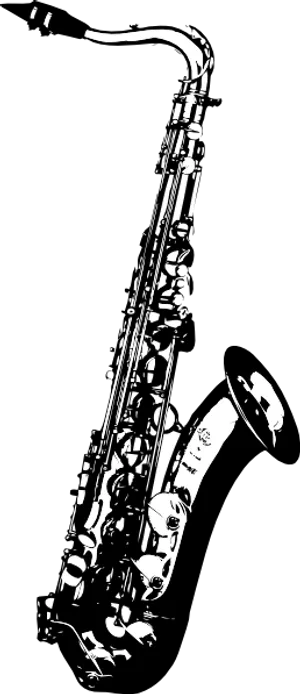Saxophone Silhouette Art PNG image