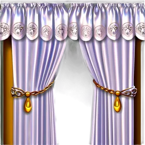 Scalloped White Curtains PNG 3