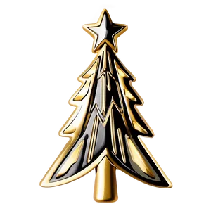 Scandinavian Gold Christmas Tree Design PNG 85 PNG