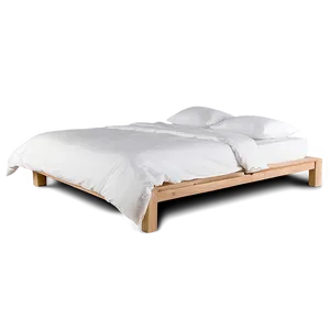 Scandinavian Style White Bed PNG 06132024