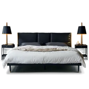 Scandinavian Style White Bed PNG Qhj