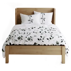 Scandinavian Style White Bed PNG Rlk28 PNG