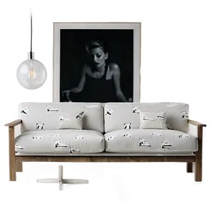 Scandinavian Style White Couch Png 06212024 PNG image