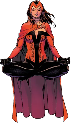 Scarlet Witch Meditative Pose PNG image