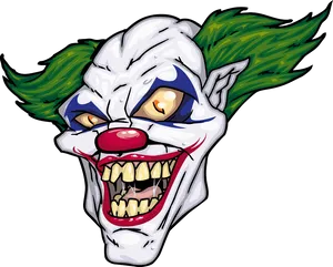 Scary Clown Face Illustration PNG image