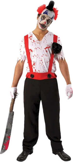 Scary Clown With Bloody Knife
