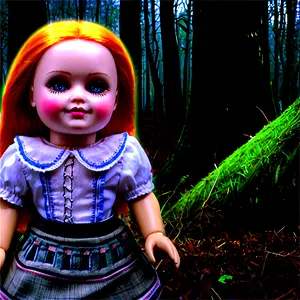 Scary Doll In Forest PNG 06252024