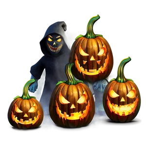 Scary Pumpkin In Fog PNG 06292024 PNG