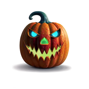 Scary Pumpkin In Fog PNG Red PNG