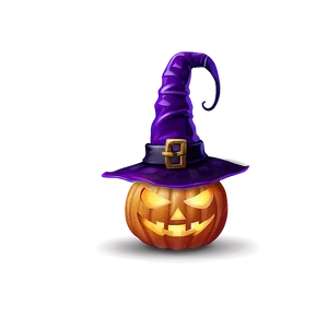 Scary Pumpkin With Witch Hat PNG 06292024 PNG