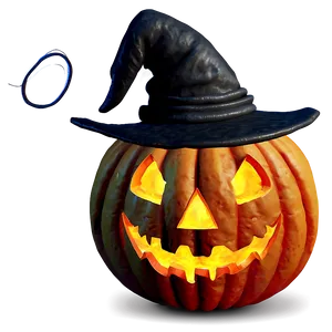 Scary Pumpkin With Witch Hat PNG 82 PNG