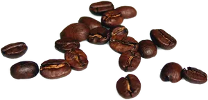 Scattered Coffee Beans Transparent Background PNG image