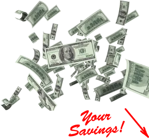 Scattered_ Hundred_ Dollar_ Bills_ Savings_ Concept PNG image