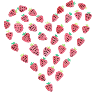 Scattered Strawberries Pattern PNG image