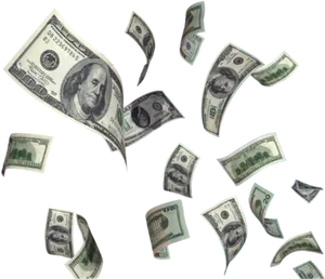 Scattered_ U S_ Dollars_ Flying PNG image