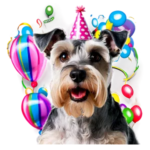 Schnauzer Birthday Party PNG Ceb