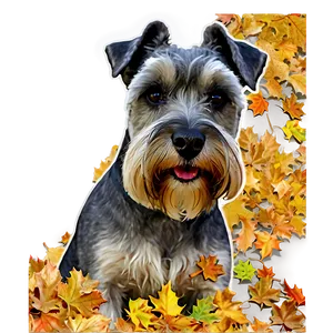 Schnauzer In Autumn Leaves Png 06262024 PNG image