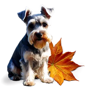 Schnauzer In Autumn Leaves Png 25 PNG image