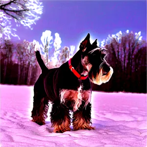 Schnauzer In Snowy Landscape Png 06262024 PNG image