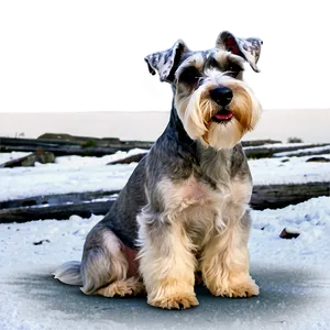 Schnauzer In Snowy Landscape PNG 32