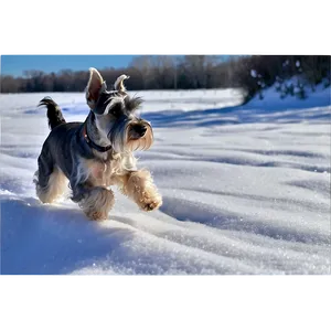 Schnauzer In Snowy Landscape PNG Dtc
