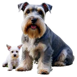 Schnauzer With Puppies Png Hnh PNG image