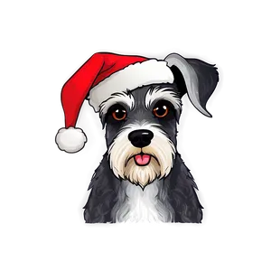 Schnauzer With Santa Hat Png Ive40 PNG image