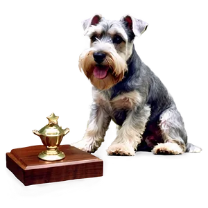 Schnauzer With Trophy PNG Sen