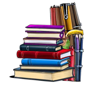 School Books Stack PNG Iuh