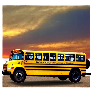 School Bus At Sunset Png 05242024 PNG image