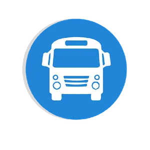School Bus Icon Blue Circle PNG image