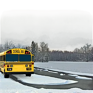 School Bus In Winter Scene Png 59 PNG image