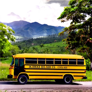 School Bus On Country Road Png Vcb18 PNG image