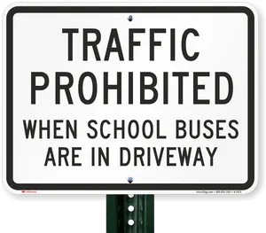 School Bus Traffic Prohibition Sign PNG image