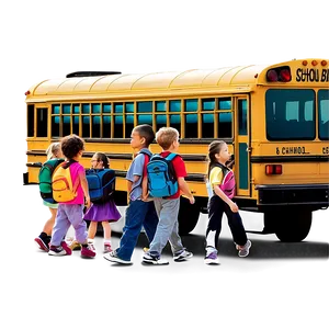 School Bus With Children Png Ivp PNG image