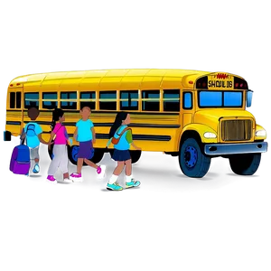 School Bus With Children Png Rsj8 PNG image